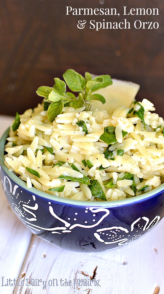 Easy, quick and delicious Parmesan, Lemon & Spinach orzo