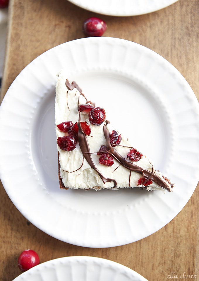 Cranberry Blissful Brownies~ delicious brownie base with cream cheese layer and cranberry topping