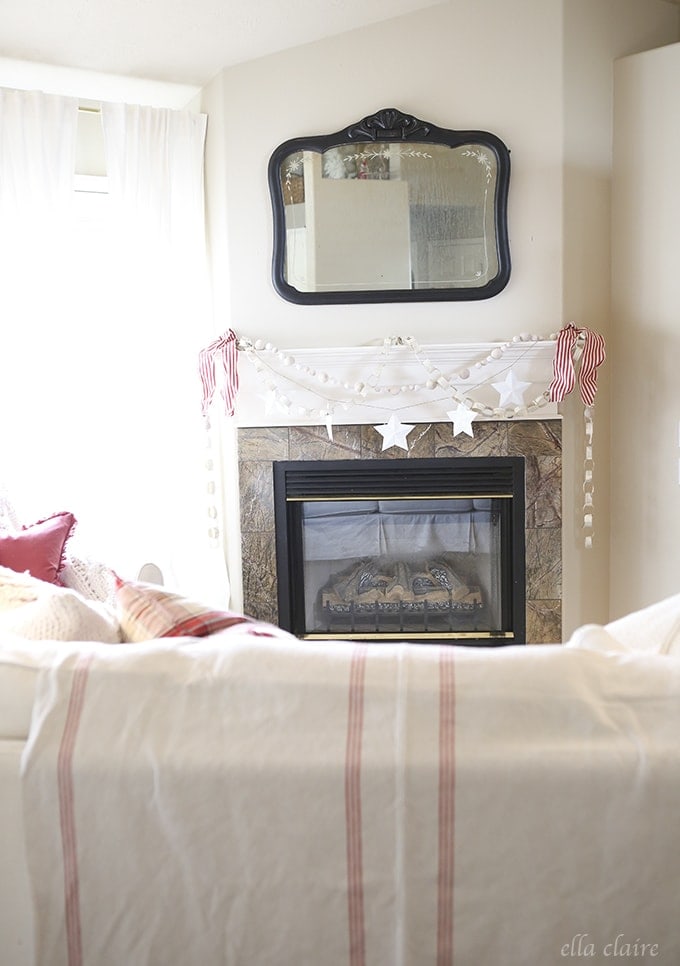 Cozy vintage red and White Christmas Decor | Ella Claire