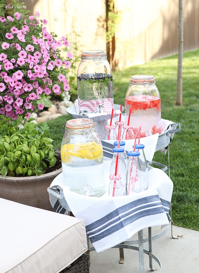 Classic and festive 4th of July Entertaining out on the Patio. Click to see all of the details. 