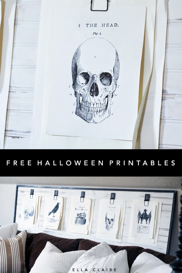 Free Black and White Halloween Printables - Ella Claire & Co.