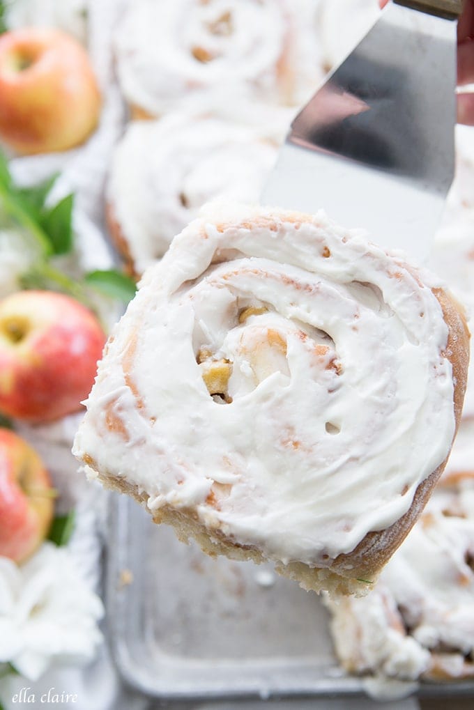 Apple Pie Cinnamon rolls are the perfect breakfast or dessert for Fall! 