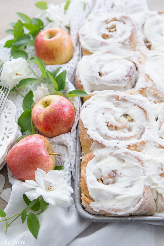 Apple Pie Cinnamon rolls are the perfect breakfast or dessert for Fall!