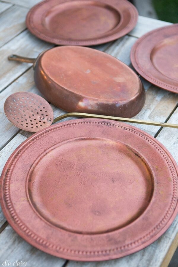 DIY Vintage Copper Charger Plates Ella Claire & Co.