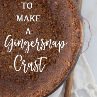 Homemade gingersnap crust- the perfect addition to any Thanksgiving dessert, from pumpkin pie to delicious cheesecake #baking #whippedcream #recipes #pumpkinrecipe #Pumpkinspice #ginger