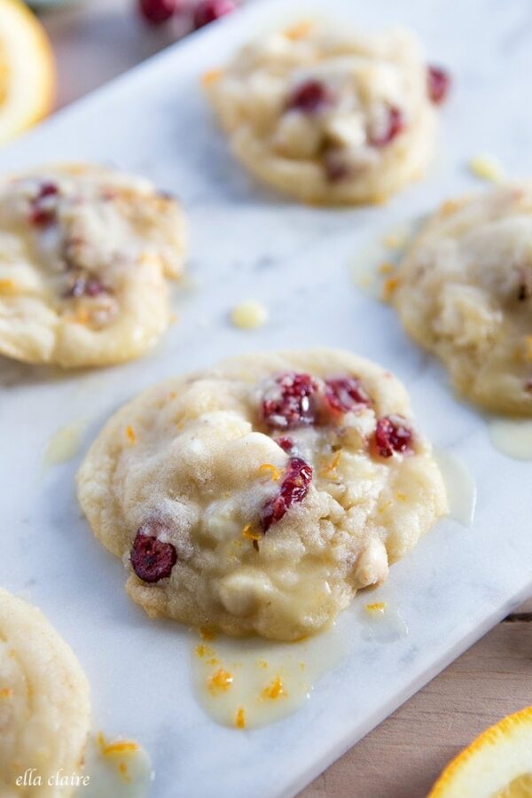 Cranberry Orange White Chocolate Chip Cookies Ella Claire & Co.