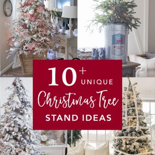 Over 10 unique Christmas tree stand ideas to add a unique style to the base of your Christmas tree. From Farmhouse, to rustic, to elegant, these Christmas tree stands are a beautiful way to add charm to your holiday decorating.