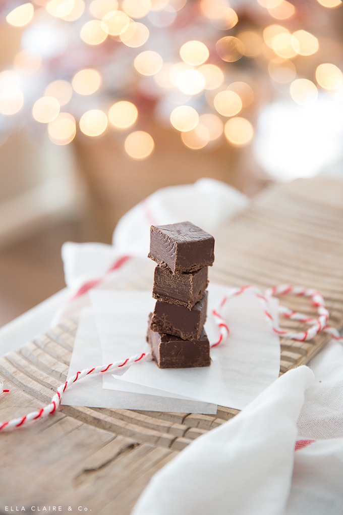 4 minute delicious microwave fudge- the perfect easy Christmas treat for parties and neighbor gifts