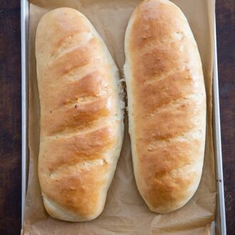 Make this delicious and easy homemade French bread tonight with your favorite soup, salad, or dinner. It is actually really easy to make, tastes amazing and stays fresh for several days!