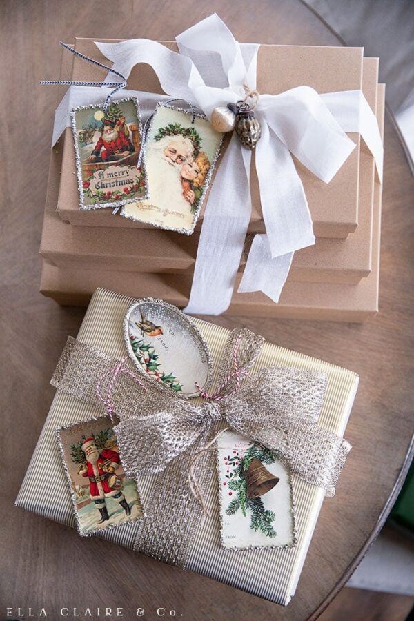 20+ Free Printable Vintage Christmas Gift Tags - Ella Claire &amp; Co.