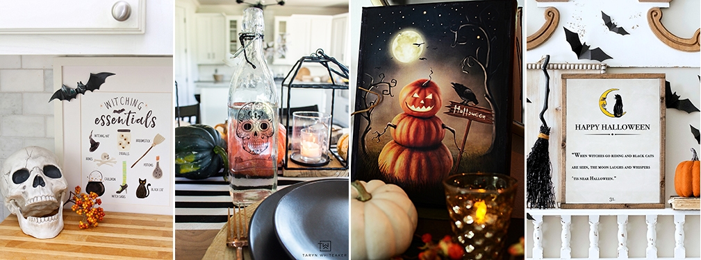 Black and White Sophisticated printable Halloween Collection – Wants and  Wishes