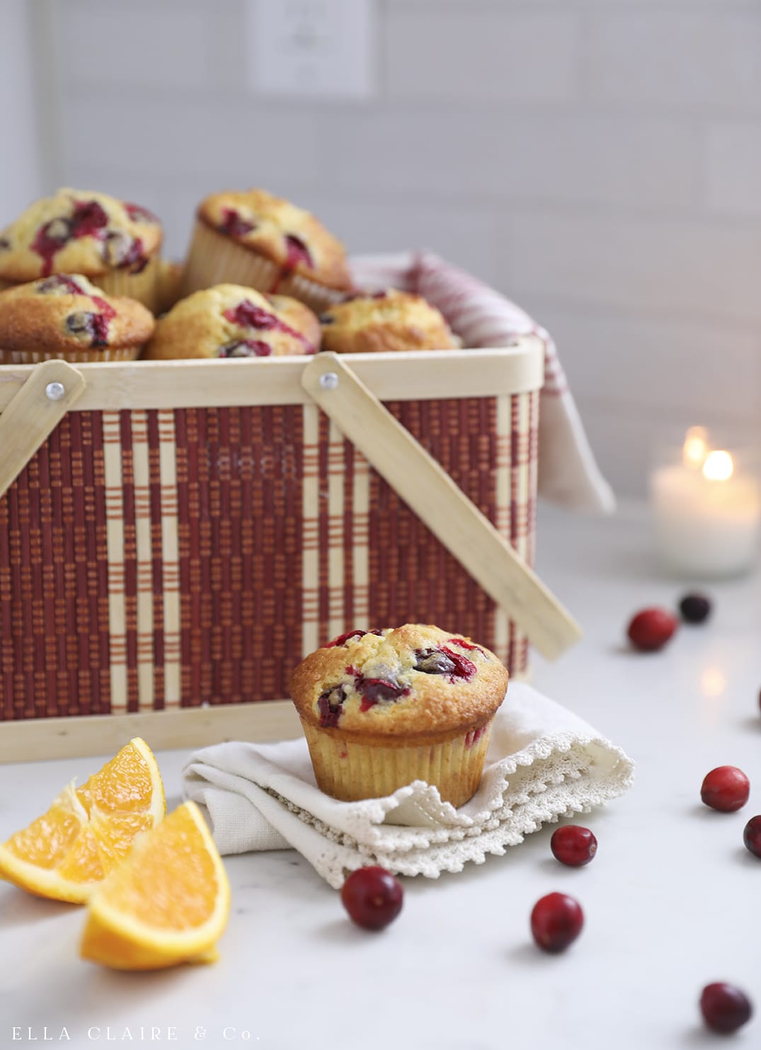 basket of Christmas breakfast muffins