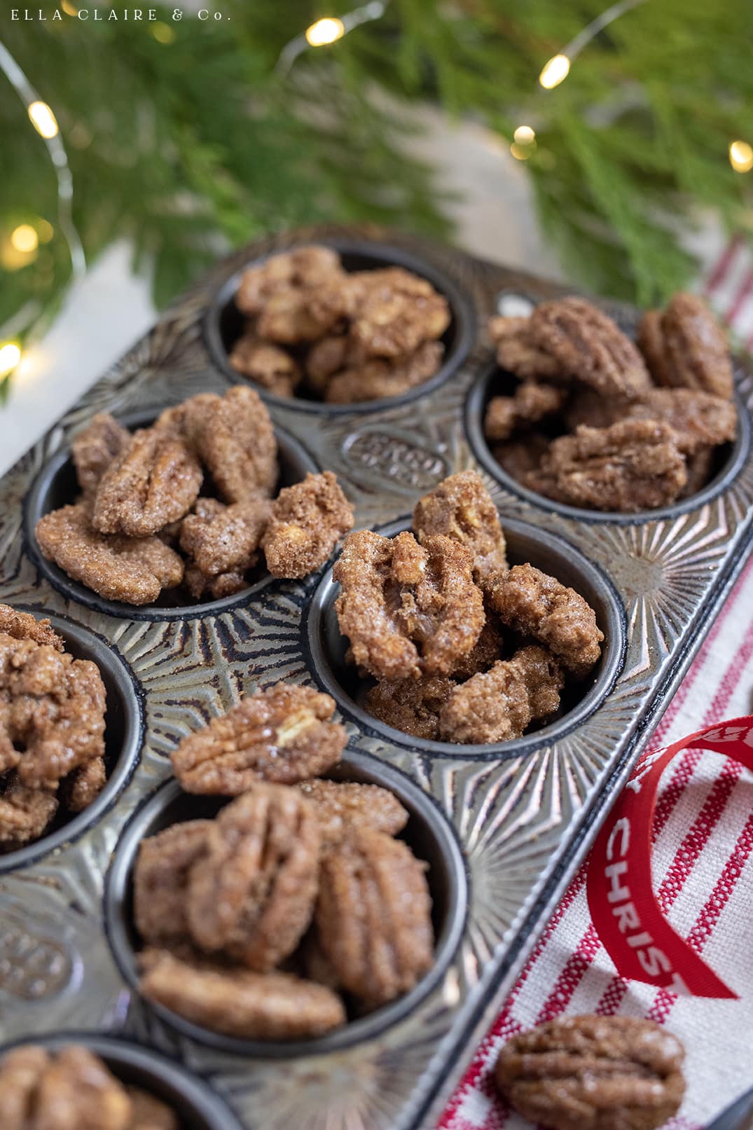 spiced walnuts with cinnamon detail