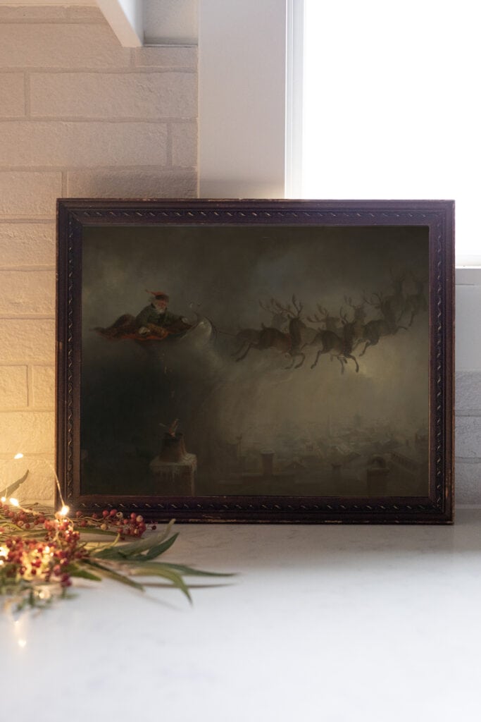 Free Printable Vintage Santa Claus Painting - Ella Claire &amp; Co.